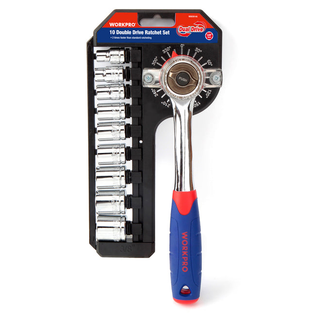 WORKPRO 10PC Dual-Drive Ratchet Set with CR-V Socket
