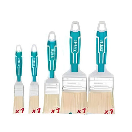 Total 5pcs Paint Brush Set with Plastic Handle Covered with Rubber