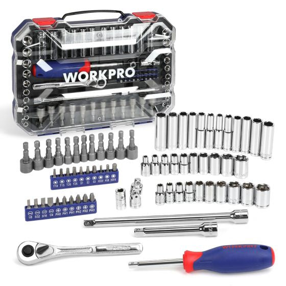 WORKPRO 70 PC 1/4″ Drive 6‑Point Socket Set