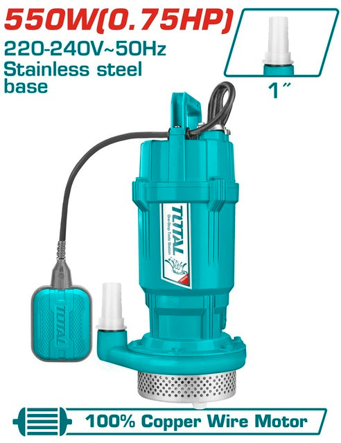 Total TWP65506 Submersible Pump 550 W – 25 m Head, 117 L/min