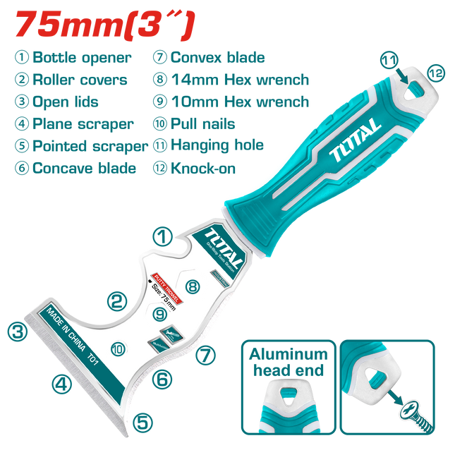 Total THT683606M 75 mm Multifunction Putty Trowel