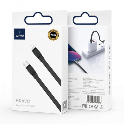 كابل شحن سريع WiWU Bravo Series USB-C إلى Lightning بقوة 20 وات