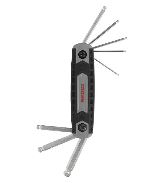 Crown 8-Piece Foldable Ball End Hex Key Set | CPHOF-BMAX08 Crown 8-Piece Foldable Ball End Hex Key Set | CPHOF-BMAX08