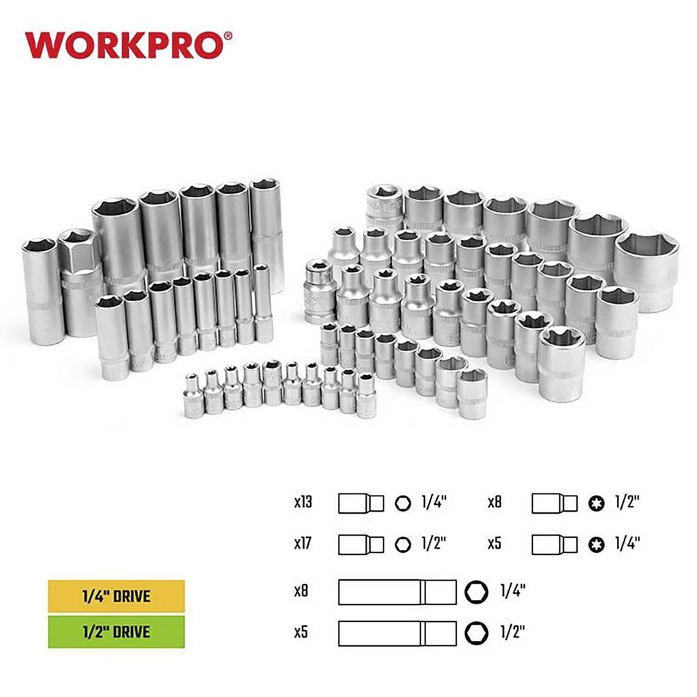 WORKPRO طقم أدوات ميكانيكي ١٠٨ قطعة WORKPRO طقم أدوات ميكانيكي ١٠٨ قطعة