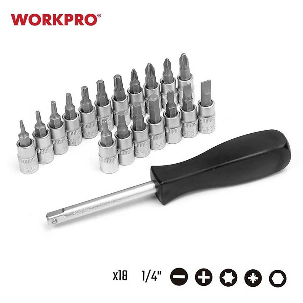 WORKPRO طقم أدوات ميكانيكي ١٠٨ قطعة WORKPRO طقم أدوات ميكانيكي ١٠٨ قطعة