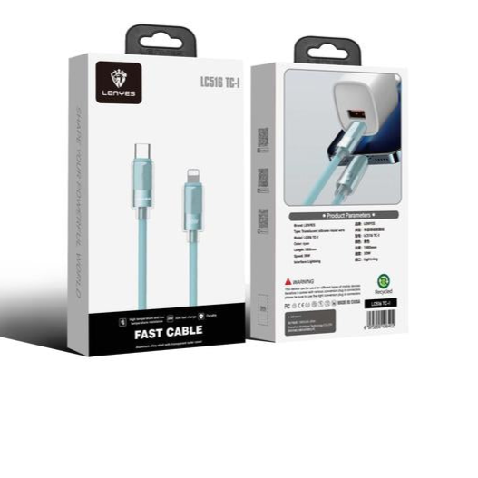 كابل شحن سريع Lenyes LC516TC-TC USB-C إلى USB-C بقوة 60 واط كابل شحن سريع Lenyes LC516TC-TC USB-C إلى USB-C بقوة 60 واط