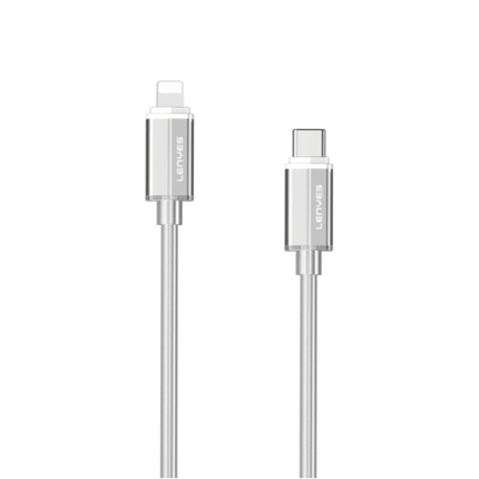 كابل شحن سريع من Lenyes LC503TC-I USB-C إلى Lightning 30 واط مصنوع من سبائك الألومنيوم الشفاف