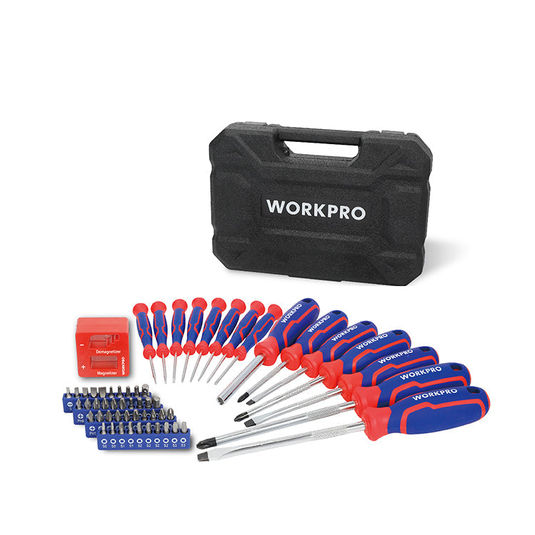 مجموعة مفكات ورؤوس براغي WORKPRO (56 قطعة) | WP200518 مجموعة مفكات ورؤوس براغي WORKPRO (56 قطعة) | WP200518