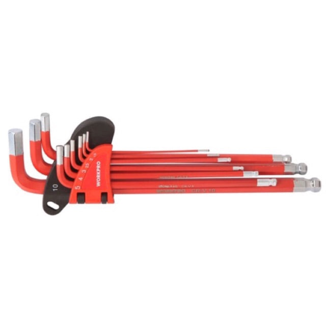 WORKPRO 9PC Long Arm Metric Ball Point Hex Key Set