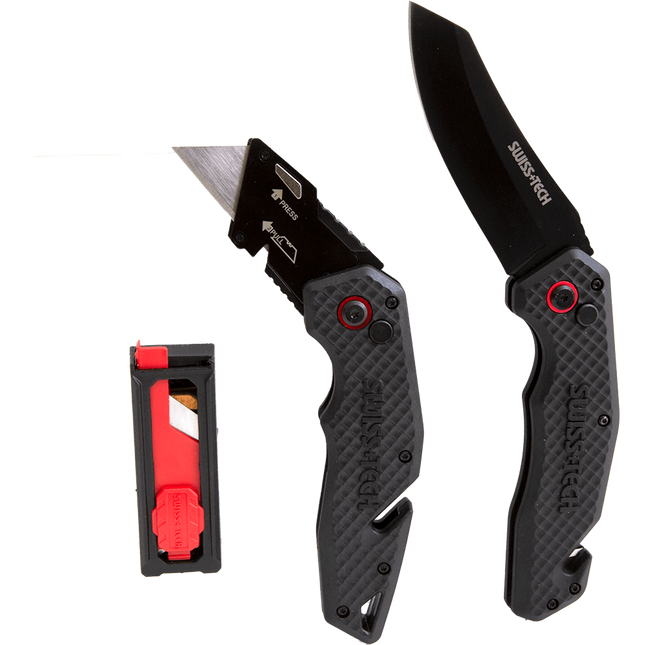 Swiss+Tech 3.5" Folding Pocket Knife Twin Pack