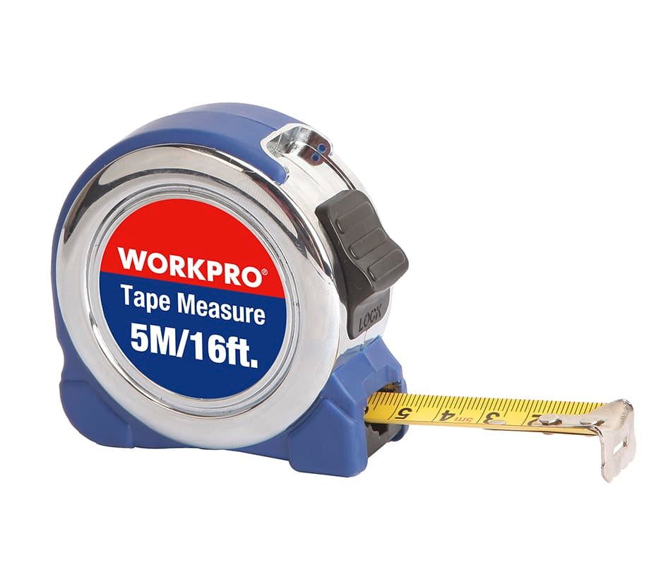 متر قياس WORKPRO 5M (16FT) مطلي بالكروم متر قياس WORKPRO 5M (16FT) مطلي بالكروم