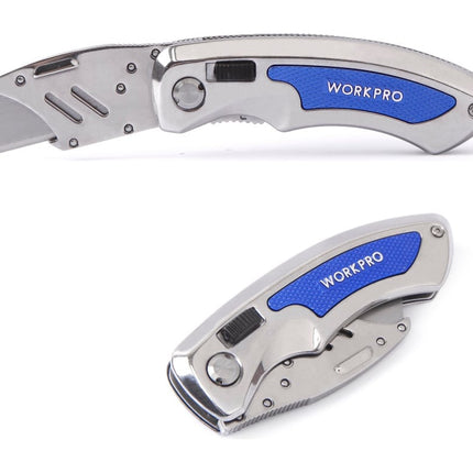 WORKPRO Stainless Steel Quick-Change Folding Utility Knife