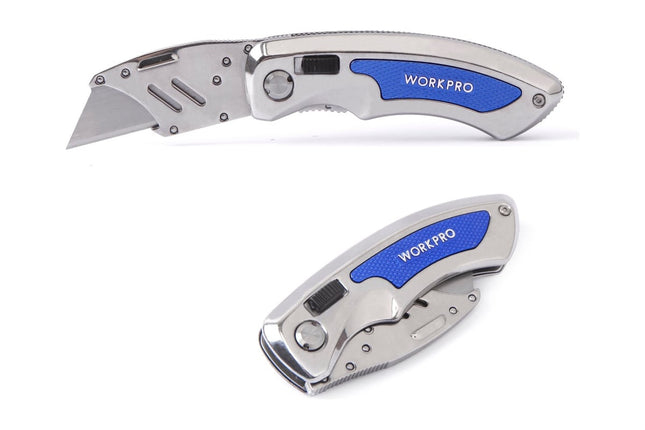 WORKPRO Stainless Steel Quick-Change Folding Utility Knife