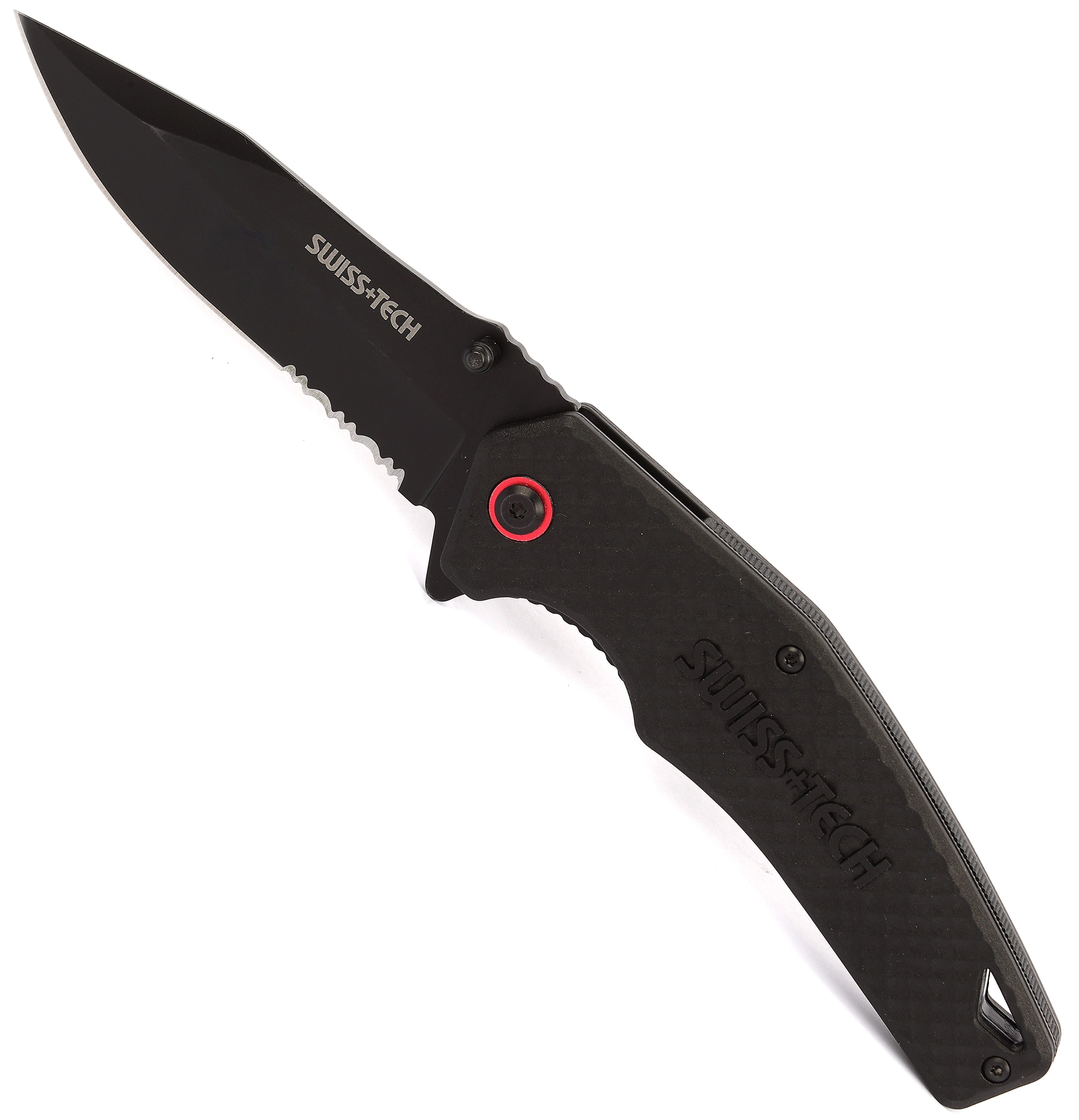 Swiss Tech 4-Inch camping knife ST014021- High-Carbon Stainless Steel Blade, Ergonomic Handle & Compact Design for Outdoor & EDC Use Swiss Tech 4-Inch camping knife ST014021- High-Carbon Stainless Steel Blade, Ergonomic Handle & Compact Design for Outdoor & EDC Use