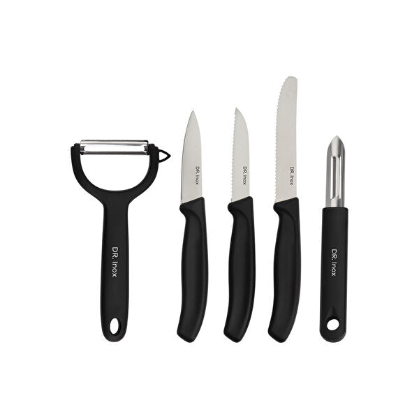 DR.INOX Forces Black 5-Piece Knife Set - Premium Steel