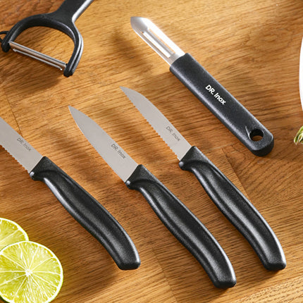 DR.INOX Forces Black 5-Piece Knife Set - Premium Steel