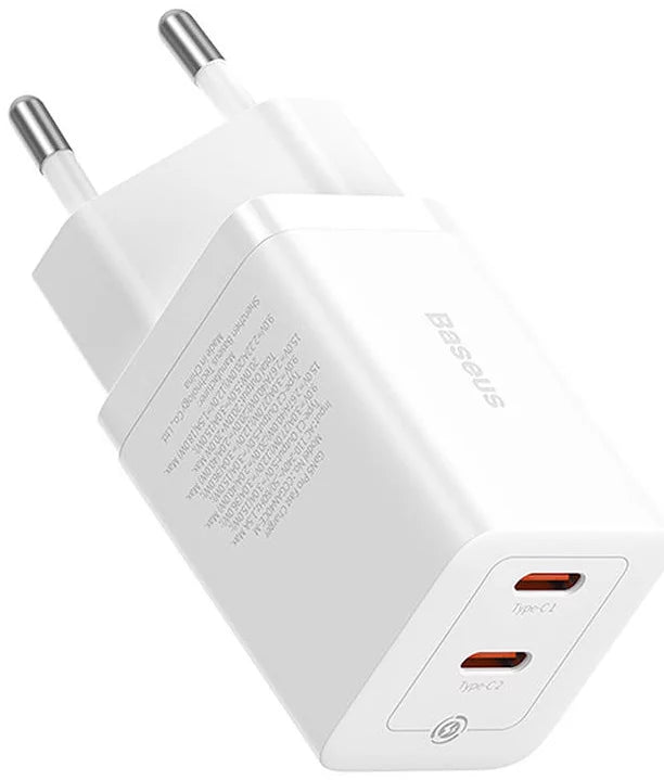 Baseus GaN5 Pro 40W Dual USB-C Wall Charger - Fast Charging Station - PD 3.0 & QC 3.0 Support - Compact Gallium Nitride Technology - Intelligent Power Split - Multi-Device Compatibility for iPhone, MacBook, and Samsung Baseus GaN5 Pro 40W Dual USB-C Wall Charger - Fast Charging Station - PD 3.0 & QC 3.0 Support - Compact Gallium Nitride Technology - Intelligent Power Split - Multi-Device Compatibility for iPhone, MacBook, and Samsung