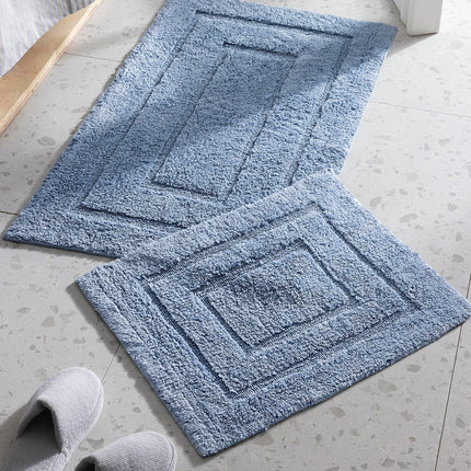 Lambese Indigo Bath Mat Set – Plush 2-Piece Comfort