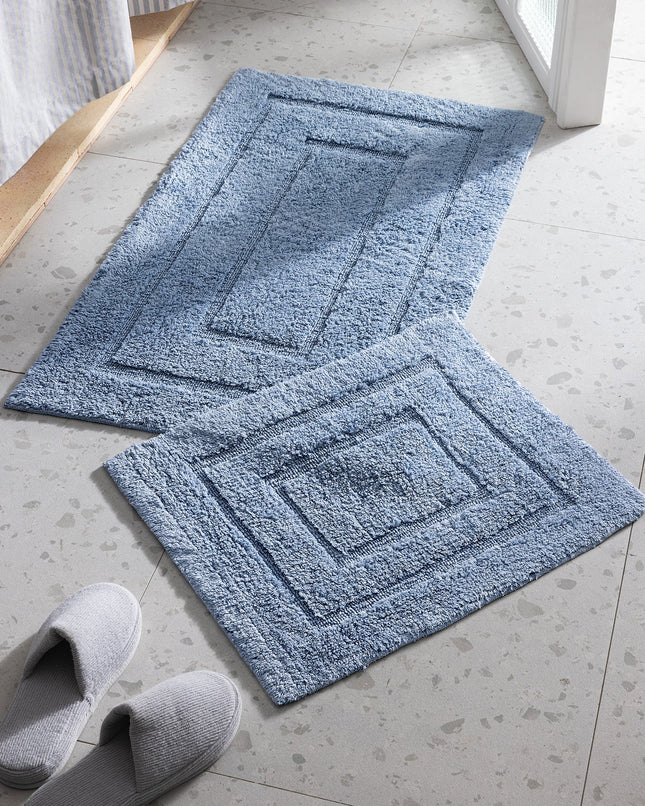 Lambese Indigo Bath Mat Set – Plush 2-Piece Comfort