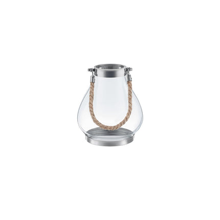 Fonte Stainless Steel & Wicker Candle Holder