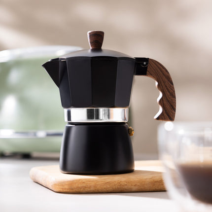 Laurina Black Moka Pot 150ml - Italian Coffee Maker
