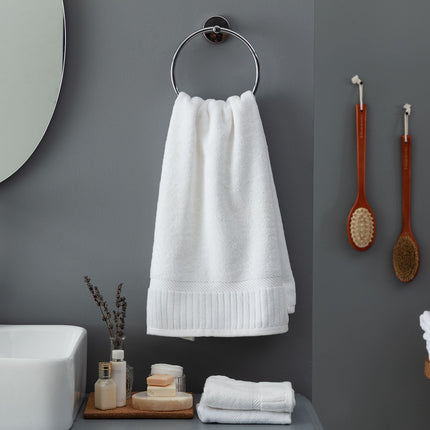 Hotel Collection Piano Dobby Face Towel White 100% Cotton