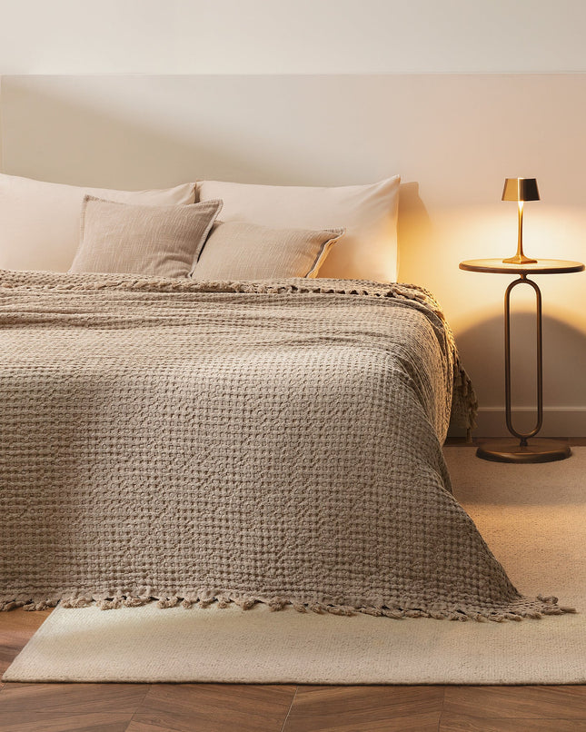 Mulette Double Bedspread Beige Ethno-Modern Texture
