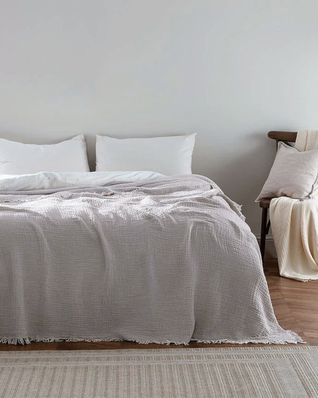 Florinda Double Bedspread Gray Modern Textured Design