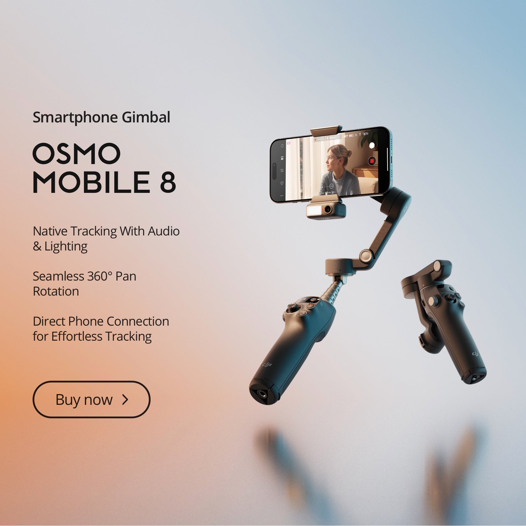 جيمبال DJI Osmo Mobile 8 — مثبت هاتف ذكي مع تتبع ذكي متقدم جيمبال DJI Osmo Mobile 8 — مثبت هاتف ذكي مع تتبع ذكي متقدم