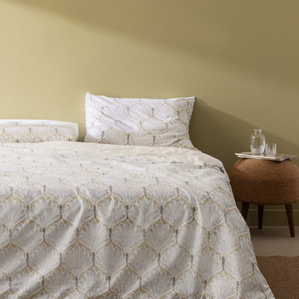 Kerman Single Printed Duvet Cover Set Beige Grey