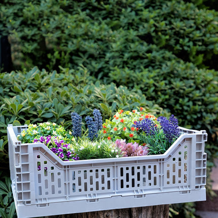 Brett Foldable Basket in Soft Gray - Space-Saving Storage