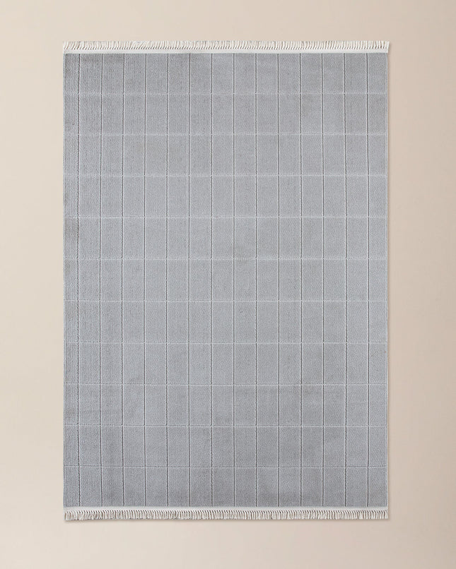 Gray Crochet Rug – Textured Modern Floor Accent