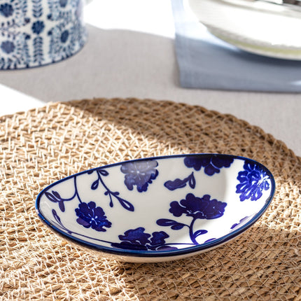 Rêve Bleu Angers Blue Bone China Oval Serving Plate