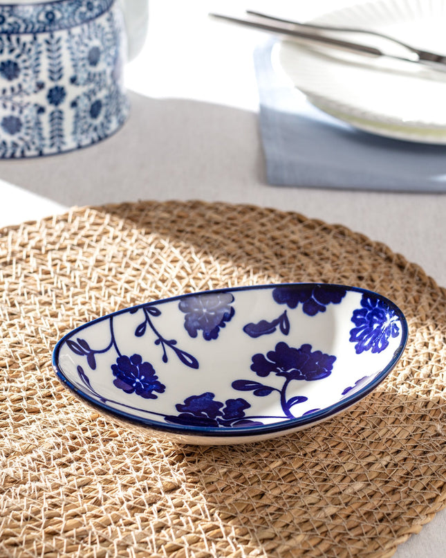 Rêve Bleu Angers Blue Bone China Oval Serving Plate