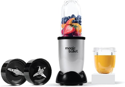 MB4-0612 nutribullet Magic Bullet, Multi-Function High-Speed Blender, Black/Silver, 4 Piece Set, MB4-0612