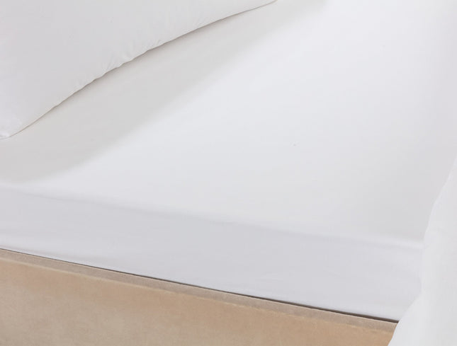 Madame Coco Sibyla White Satin Flat Sheet Single