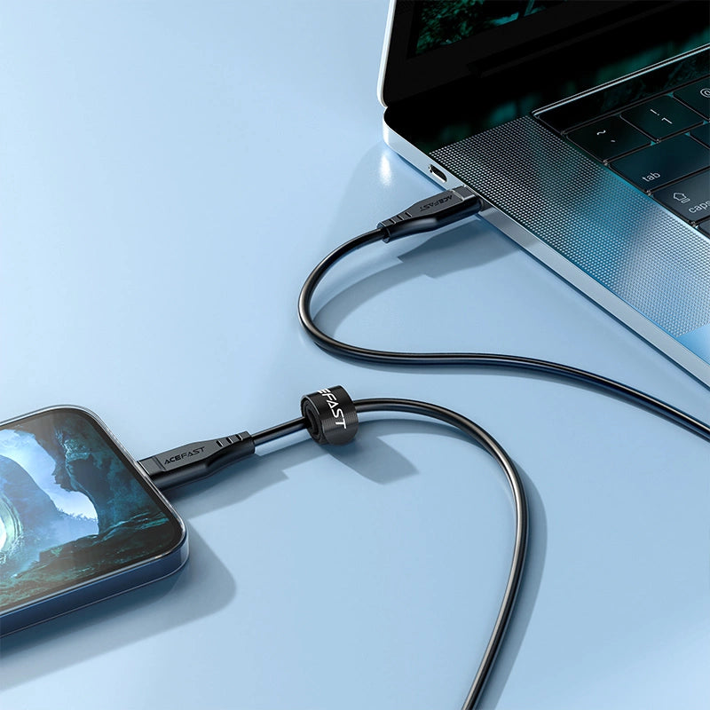 كابل شحن سريع أيس فاست (Acefast C3-01) معتمد من أبل (MFi) من USB-C إلى Lightning، بقوة 30 واط، مصنوع من سبائك الزنك والنايلون المجدول بطول 1.2 متر - متوفر باللونين الأبيض والأسود كابل شحن سريع أيس فاست (Acefast C3-01) معتمد من أبل (MFi) من USB-C إلى Lightning، بقوة 30 واط، مصنوع من سبائك الزنك والنايلون المجدول بطول 1.2 متر - متوفر باللونين الأبيض والأسود