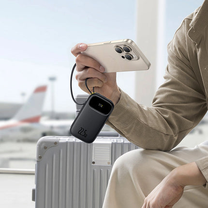 Baseus Enerfill FC31 10000mAh Power Bank - 22.5W Fast Charging - Built-in USB-C and Lightning Cables - Digital Battery Display - Compact & Portable