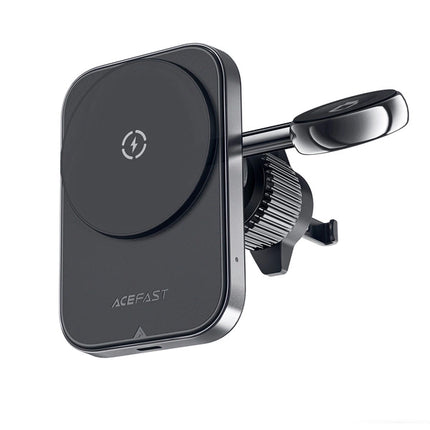 Acefast D18 Magnetic Wireless Car Charger 15W, MagSafe Compatible Fast Charging, 360° Rotation Auto-Alignment Phone Holder for Air Vent - Black