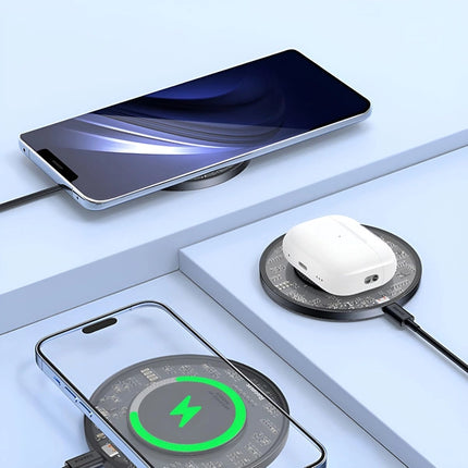 Baseus Simple Mini 3 Magnetic Wireless Charger - 15W Fast Charging - MagSafe Compatible - Built-in LED Display - Ultra-Thin Design - Includes 1m USB-C Cable - Advanced Temperature Control