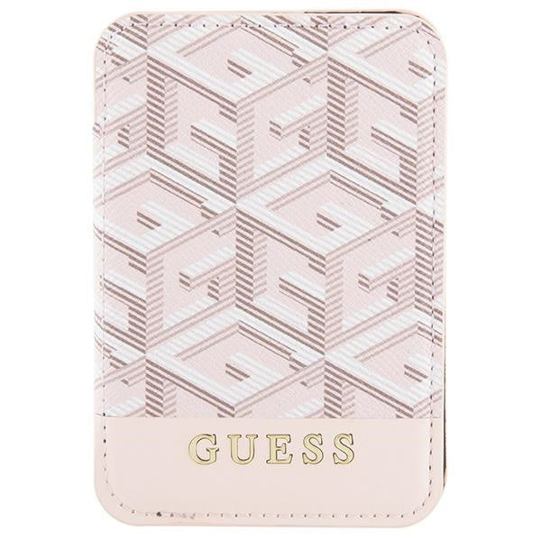 محفظة جيس (Guess) ماج سيف (MagSafe) بنقشة G-Cube مع شريط وشعار جيس - زهري محفظة جيس (Guess) ماج سيف (MagSafe) بنقشة G-Cube مع شريط وشعار جيس - زهري