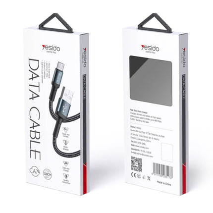 كابل بيانات شحن سريع Yesido CA74-V8 2.4A لمنفذ Micro USB (V8) بطول 1.2 متر