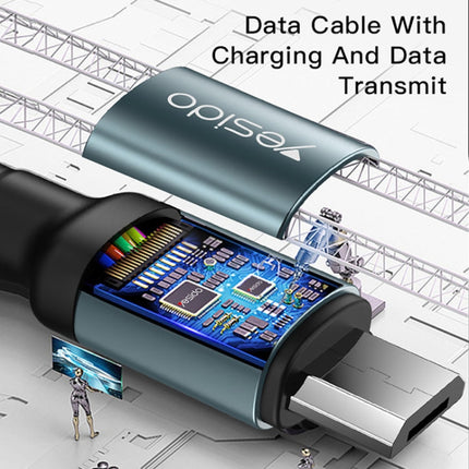 كابل بيانات شحن سريع Yesido CA74-V8 2.4A لمنفذ Micro USB (V8) بطول 1.2 متر