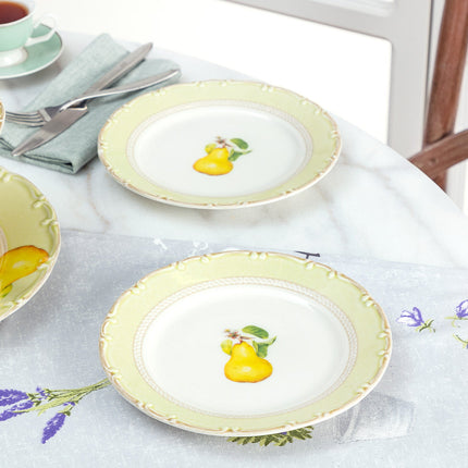 Pear Pattern 6-Piece Dessert Plate Set | Elegant