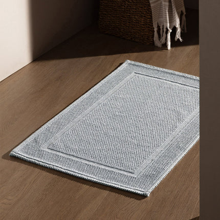 Barres Blue Bath Mat - Plush Soft Texture for Bathroom
