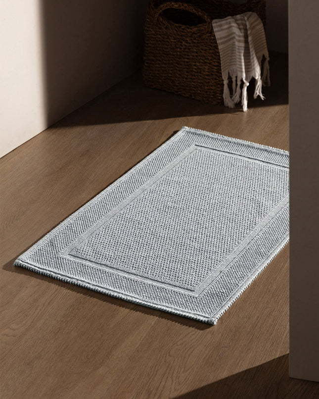 Barres Blue Bath Mat - Plush Soft Texture for Bathroom