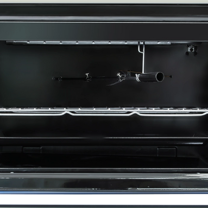 10.23.40.0006NaraNara Gas Cooker 80 cm Double Glass Black Door Glossy Stainless Steel Wide Enameled Iron Grids