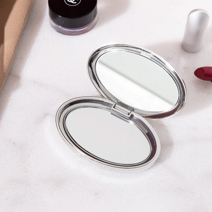 Simon Mini Mirror in Silver with Gold Embroidery