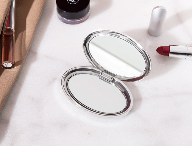 Simon Mini Mirror in Silver with Gold Embroidery