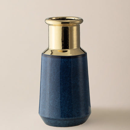 Africain Blue Ceramic Vase - Decorative Home Accent
